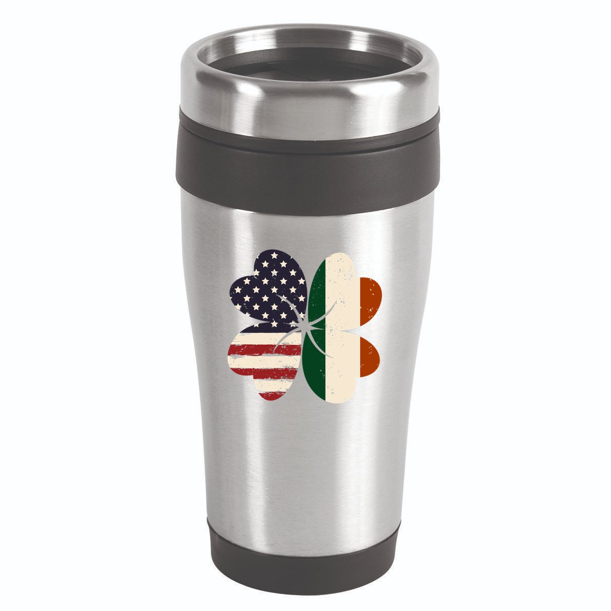 Irish American Flag Shamrock 16oz Travel Tumbler
