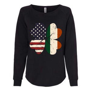 Irish American Flag Shamrock Womens California Wash Sweatshirt