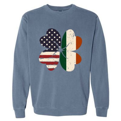 Irish American Flag Shamrock Garment-Dyed Sweatshirt