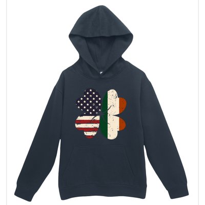 Irish American Flag Shamrock Urban Pullover Hoodie