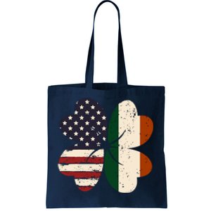 Irish American Flag Shamrock Tote Bag