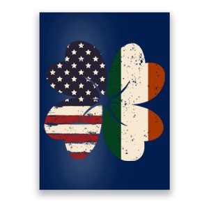 Irish American Flag Shamrock Poster