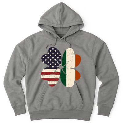 Irish American Flag Shamrock Hoodie