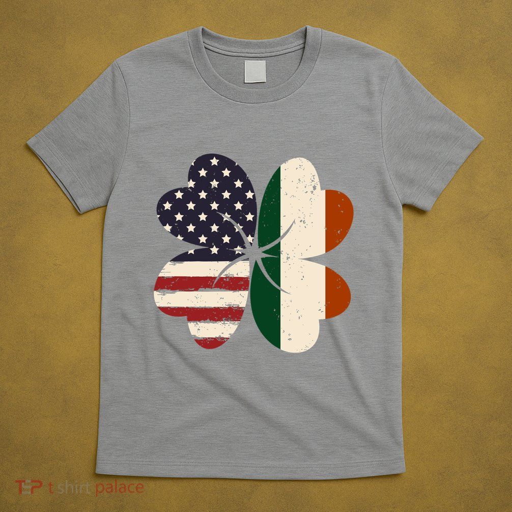 Irish American Flag Shamrock T-Shirt