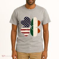 Irish American Flag Shamrock Tall T-Shirt