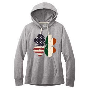 Irish American Flag Shamrock Women's Fleece Hoodie