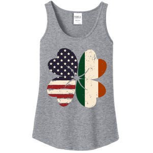 Irish American Flag Shamrock Ladies Essential Tank