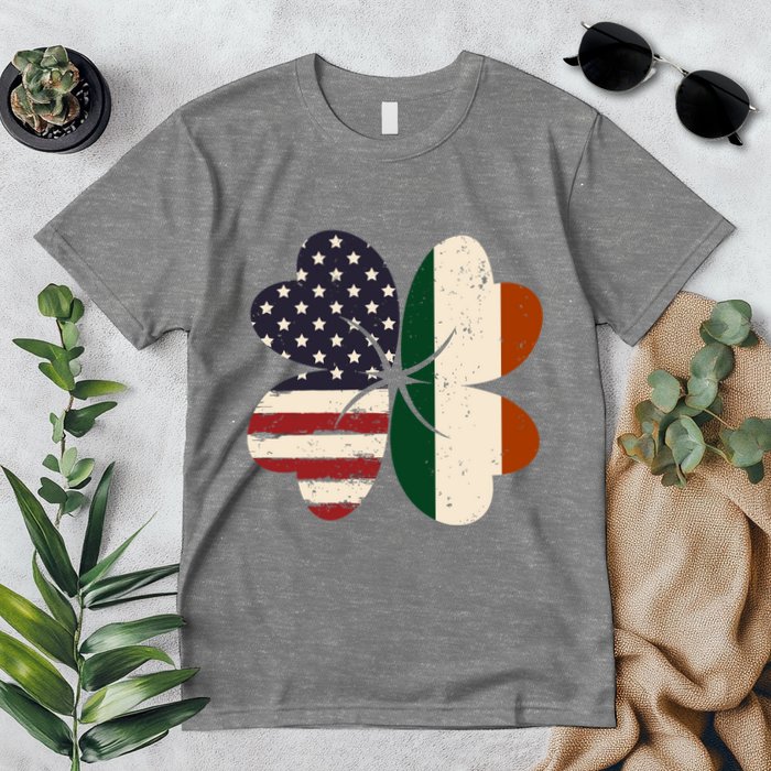 Irish American Flag Shamrock Premium T-Shirt