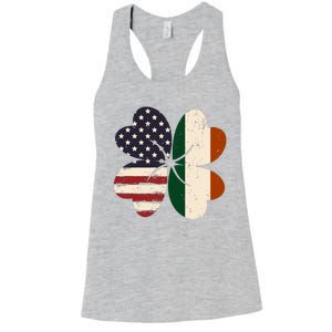 Irish American Flag Shamrock Women's Racerback Tank