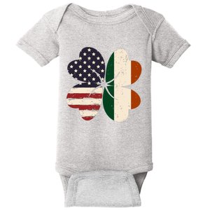 Irish American Flag Shamrock Baby Bodysuit