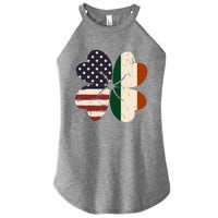 Irish American Flag Shamrock Women's Perfect Tri Rocker Tank