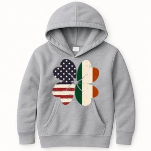 Irish American Flag Shamrock Kids Hoodie