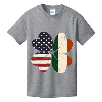 Irish American Flag Shamrock Kids T-Shirt