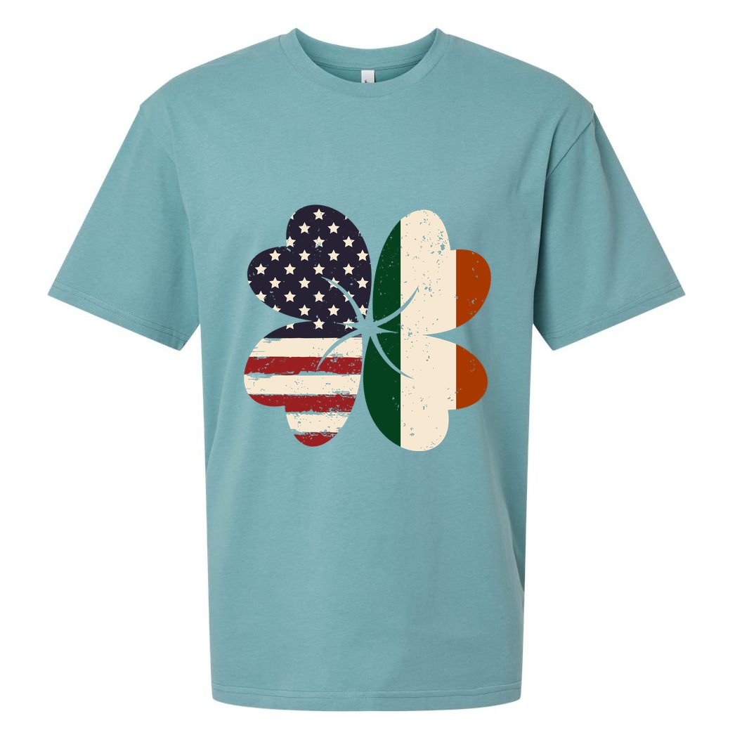 Irish American Flag Shamrock Sueded Cloud Jersey T-Shirt
