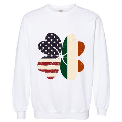 Irish American Flag Shamrock Garment-Dyed Sweatshirt
