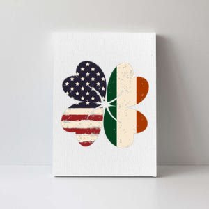 Irish American Flag Shamrock Canvas