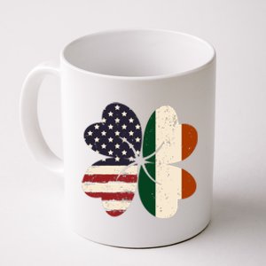 Irish American Flag Shamrock Coffee Mug