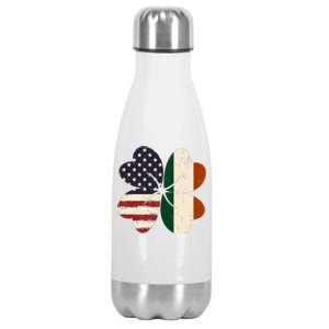 Irish American Flag Shamrock Stainless Steel Insulated Water Bottle