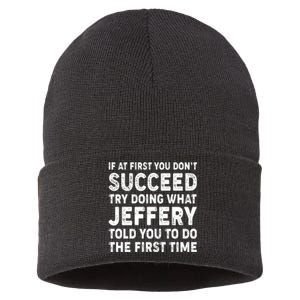 If At First You Dont Succeed Custom Name Personalized Text Sustainable Knit Beanie