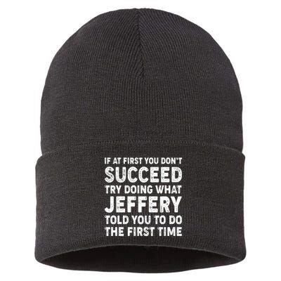 If At First You Dont Succeed Custom Name Personalized Text Sustainable Knit Beanie