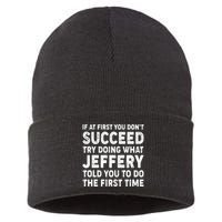 If At First You Dont Succeed Custom Name Personalized Text Sustainable Knit Beanie