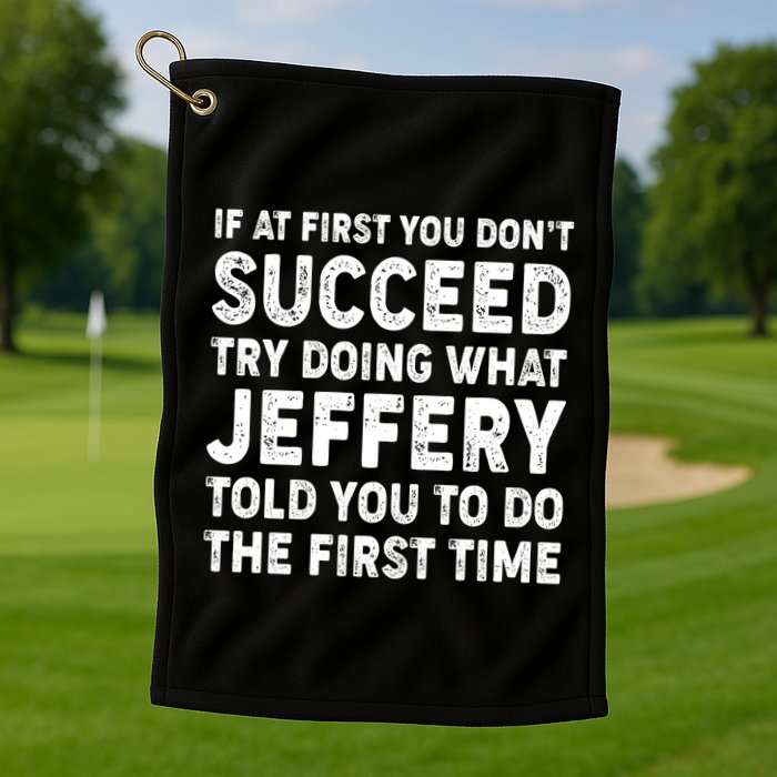 If At First You Dont Succeed Custom Name Personalized Text Golf Towel