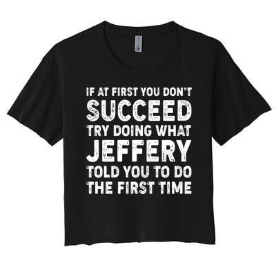 If At First You Dont Succeed Custom Name Personalized Text Women's Crop Top Tee