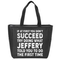If At First You Dont Succeed Custom Name Personalized Text Zip Tote Bag