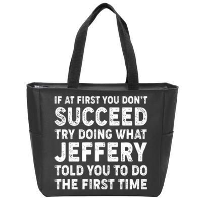 If At First You Dont Succeed Custom Name Personalized Text Zip Tote Bag