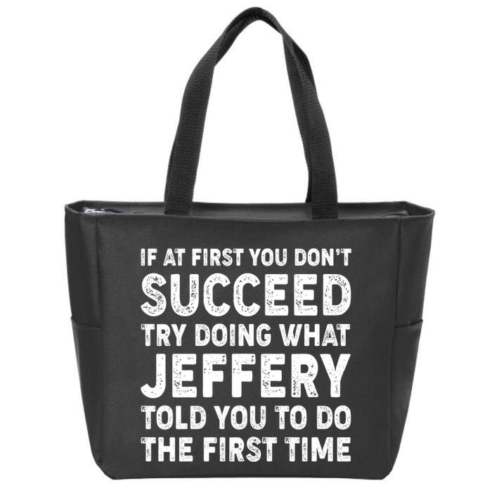 If At First You Dont Succeed Custom Name Personalized Text Zip Tote Bag