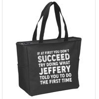 If At First You Dont Succeed Custom Name Personalized Text Zip Tote Bag
