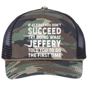 If At First You Dont Succeed Custom Name Personalized Text Retro Rope Trucker Hat Cap