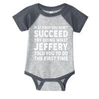If At First You Dont Succeed Custom Name Personalized Text Infant Baby Jersey Bodysuit