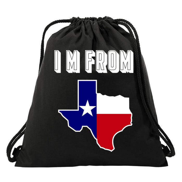 I Am From Texas Drawstring Bag