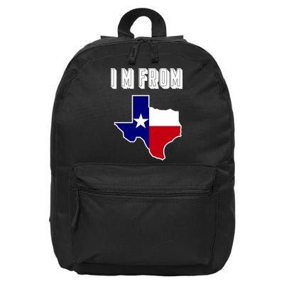 I Am From Texas 16 in Basic Backpack
