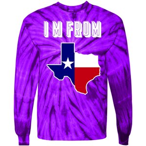 I Am From Texas Tie-Dye Long Sleeve Shirt