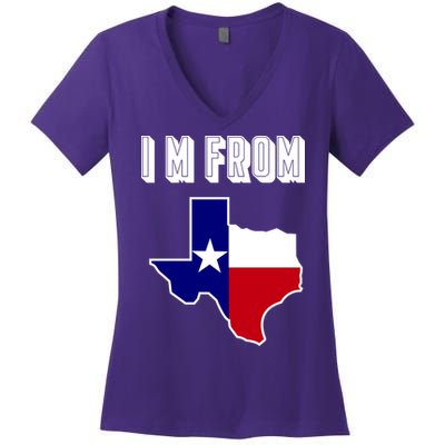 I Am From Texas Women's V-Neck T-Shirt
