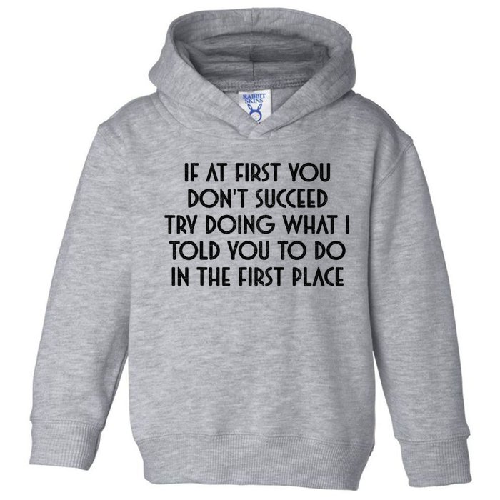 If At First You DonT Succeed Try Doing What I Told You To Toddler Hoodie