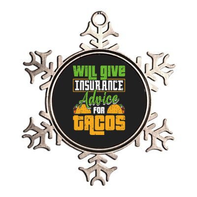 Insurance Advice For Tacos Insurance Agent Insurance Broker Metallic Star Ornament