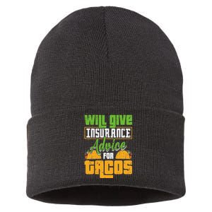 Insurance Advice For Tacos Insurance Agent Insurance Broker Sustainable Knit Beanie