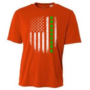 Irish American Flag Usa Retro St Patrick's Day Shamrock Gift Cooling Performance Crew T-Shirt