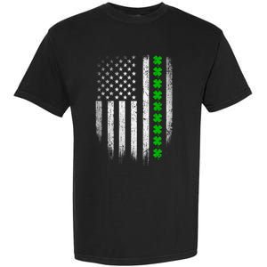 Irish American Flag Usa Retro St Patrick's Day Shamrock Gift Garment-Dyed Heavyweight T-Shirt