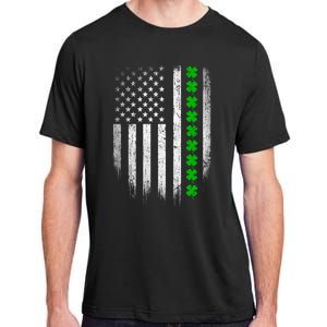 Irish American Flag Usa Retro St Patrick's Day Shamrock Gift Adult ChromaSoft Performance T-Shirt