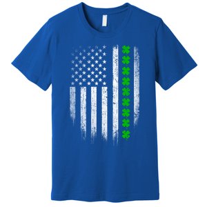 Irish American Flag Usa Retro St Patrick's Day Shamrock Gift Premium T-Shirt