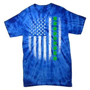 Irish American Flag Usa Retro St Patrick's Day Shamrock Gift Tie-Dye T-Shirt