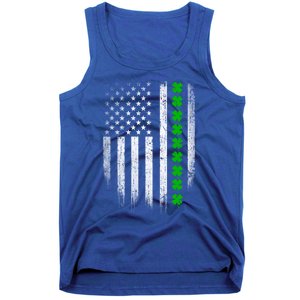 Irish American Flag Usa Retro St Patrick's Day Shamrock Gift Tank Top