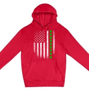 Irish American Flag Usa Retro St Patrick's Day Shamrock Gift Premium Pullover Hoodie