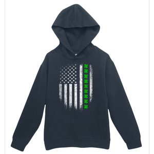 Irish American Flag Usa Retro St Patrick's Day Shamrock Gift Urban Pullover Hoodie