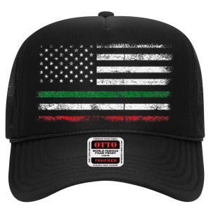 Italian American Flag Italy Flag High Crown Mesh Back Trucker Hat