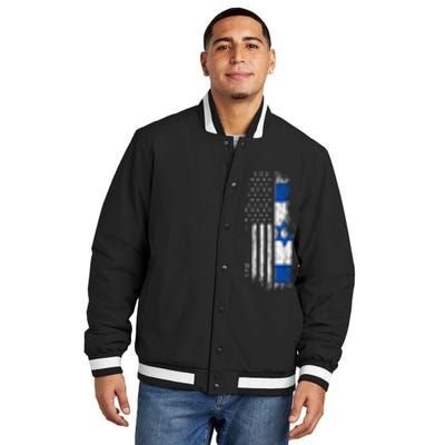 Israeli American Flag Pride Israel Usa Insulated Varsity Jacket